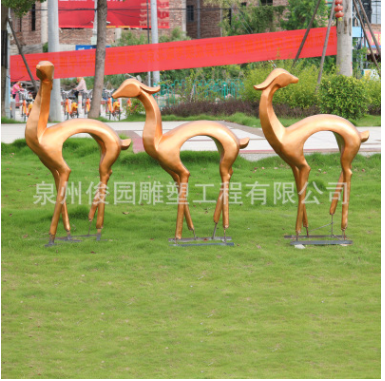 抽象梅花鹿玻璃鋼雕塑園林景觀戶外立體工藝品公園廣場步行街擺設