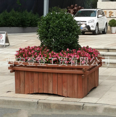 西寧木質(zhì)移動花箱 碳化防腐木花箱 戶外防腐木花槽 園林隔離花箱