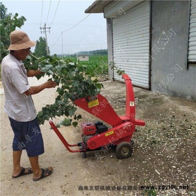 廠家直銷可移動型樹枝粉碎機  汽油電啟動碎枝機 家用小型木材粉碎機