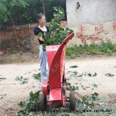 移動式苗圃園樹杈雜枝粉碎機 四輪皮帶傳動粉枝葉機 操作視頻1